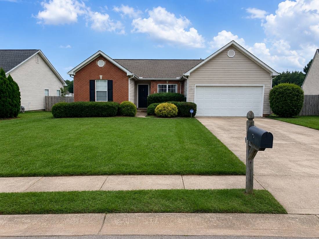Freshly laid sod forming a thick green lawn